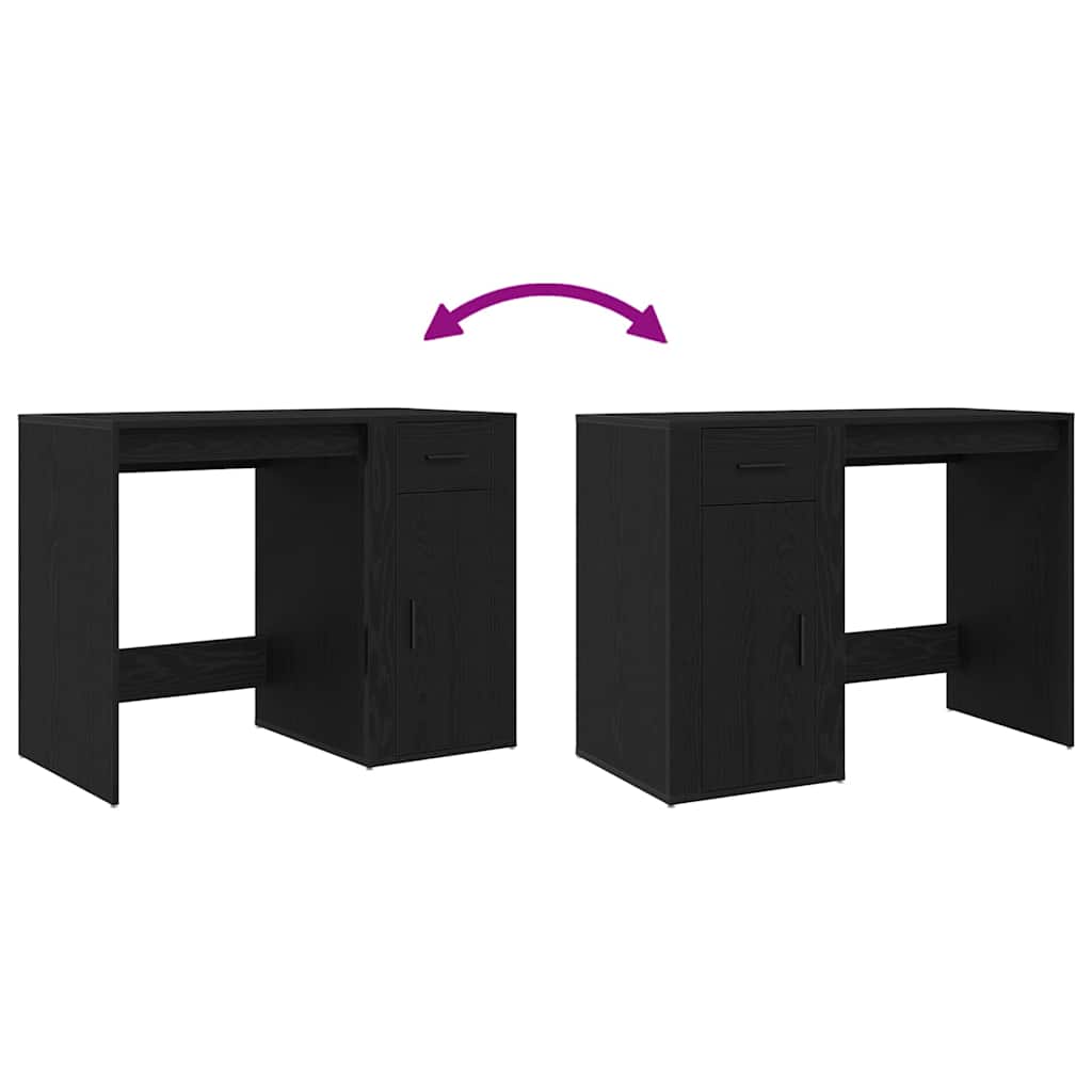 Stol s ladicama Crni hrast 100 x 49 x 74 cm Konstruirano drvo