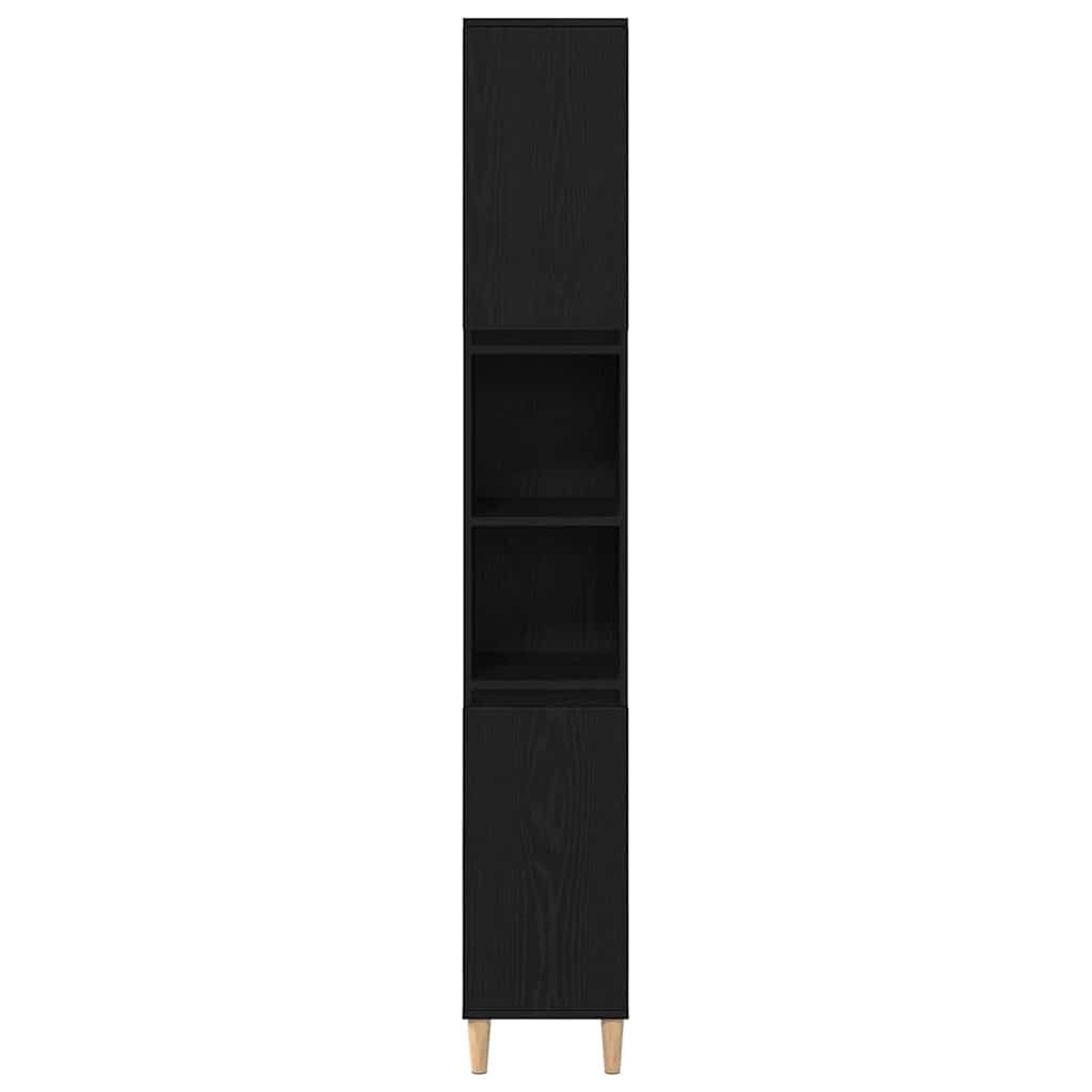 Kupaonski ormar Crni hrast 30 x 30 x 190 cm Konstruirano drvo