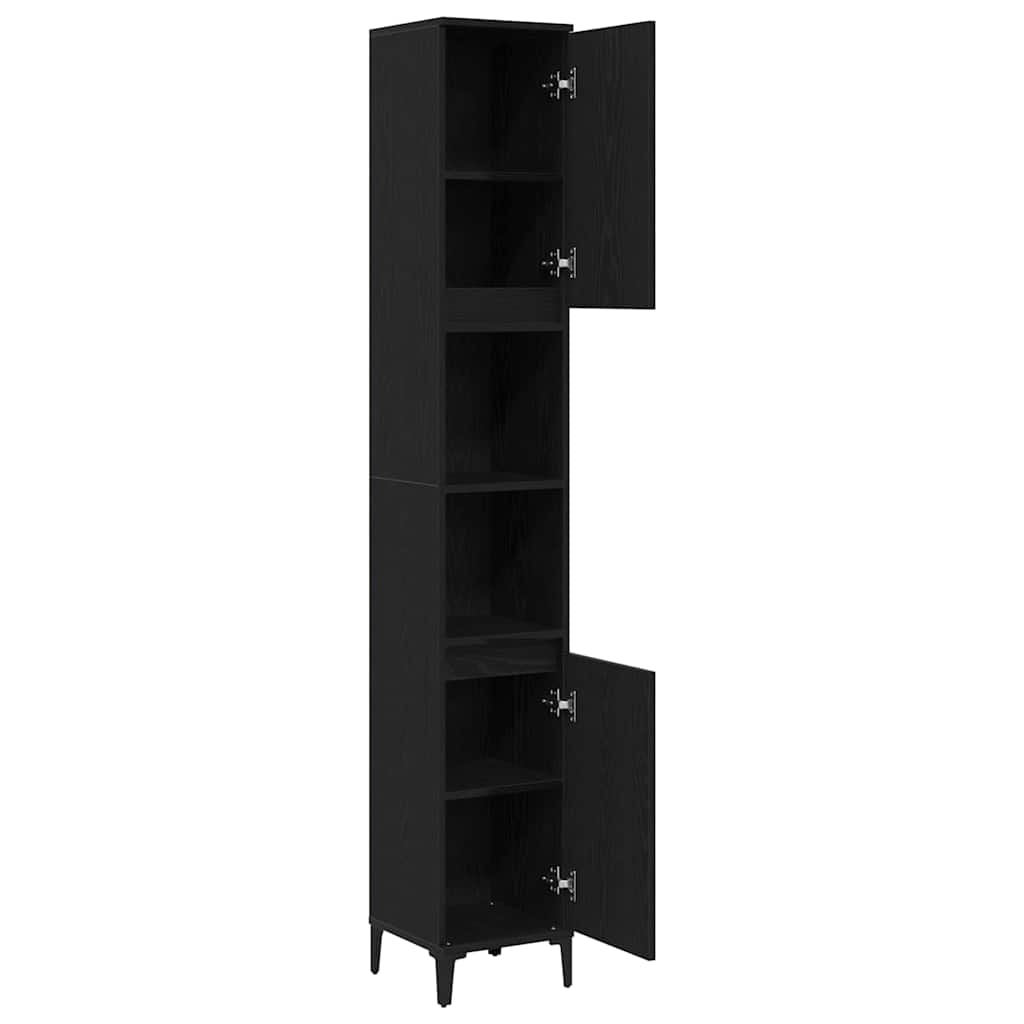 Kupaonski ormar Crni hrast 30 x 30 x 190 cm Konstruirano drvo