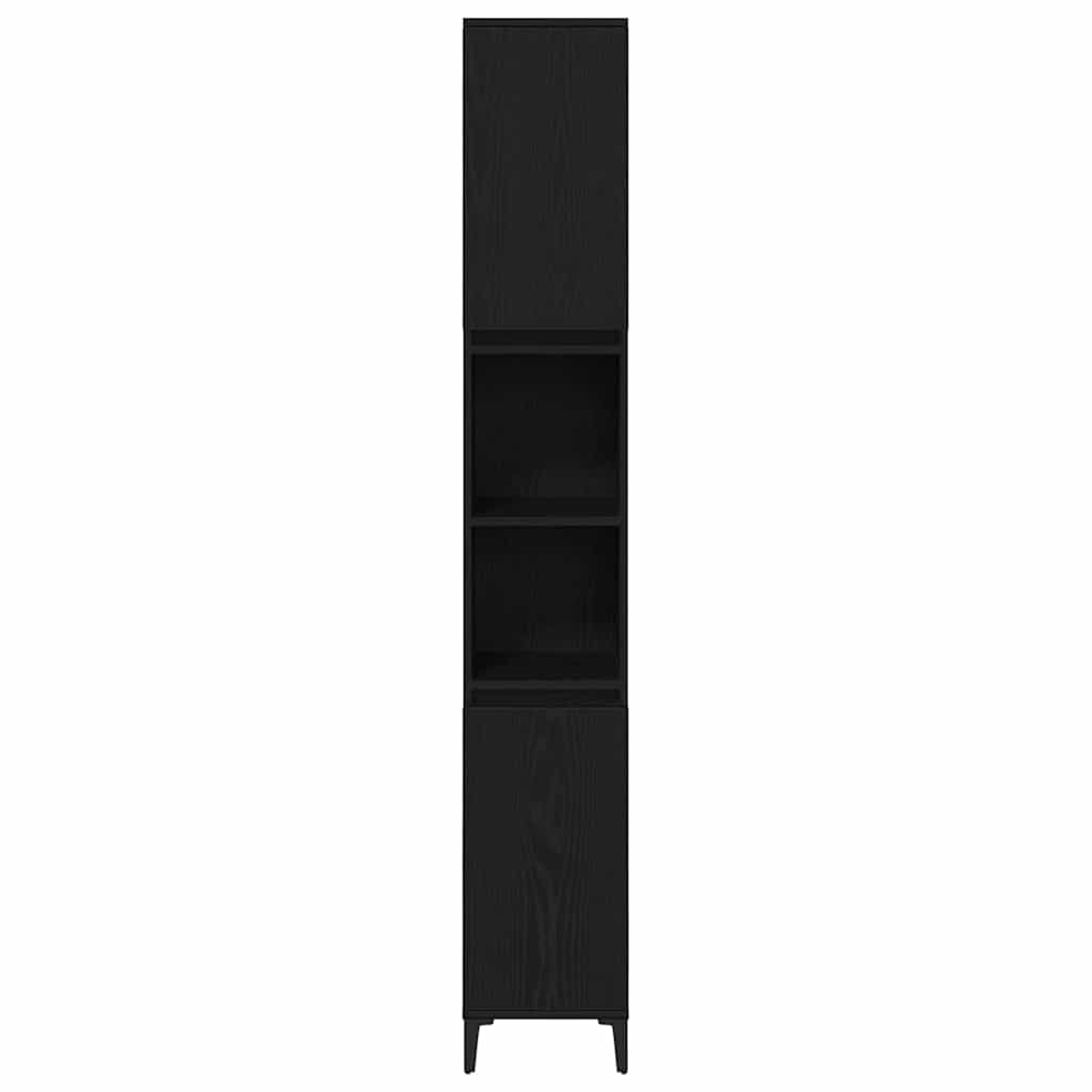 Kupaonski ormar Crni hrast 30 x 30 x 190 cm Konstruirano drvo