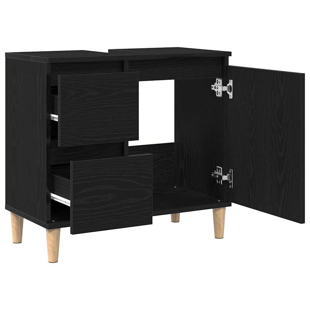 Kupaonski ormar Crni hrast 65 x 33 x 60 cm Konstruirano drvo