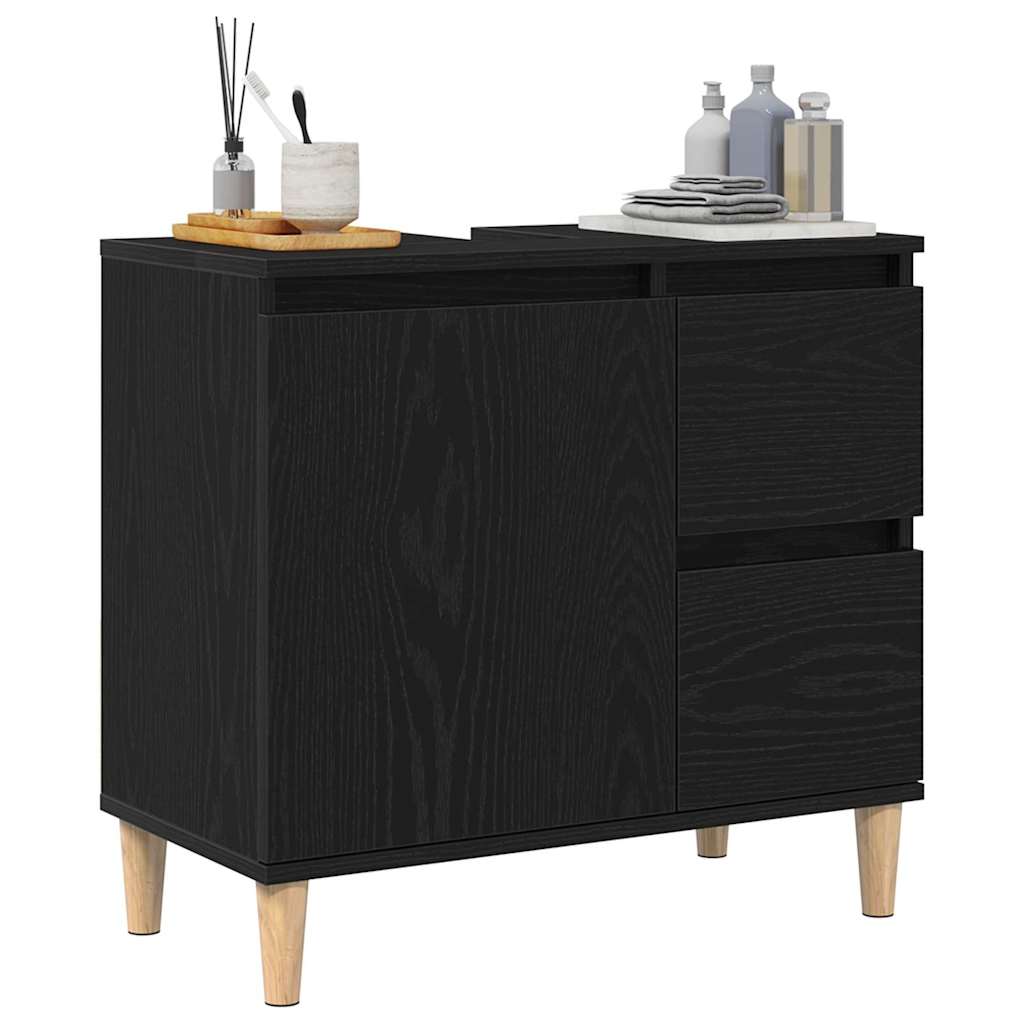 Kupaonski ormar Crni hrast 65 x 33 x 60 cm Konstruirano drvo