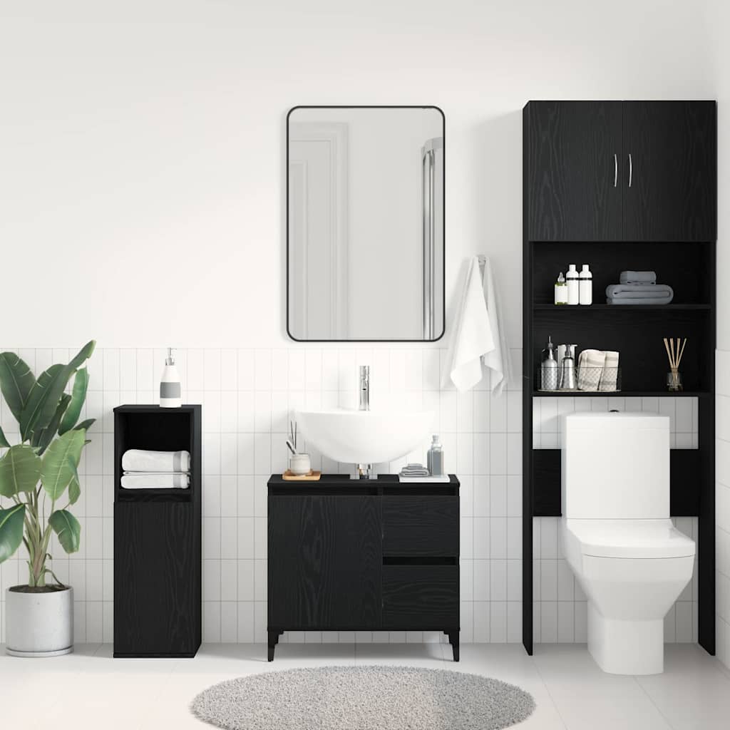 Kupaonski ormar Crni hrast 65 x 33 x 60 cm Konstruirano drvo