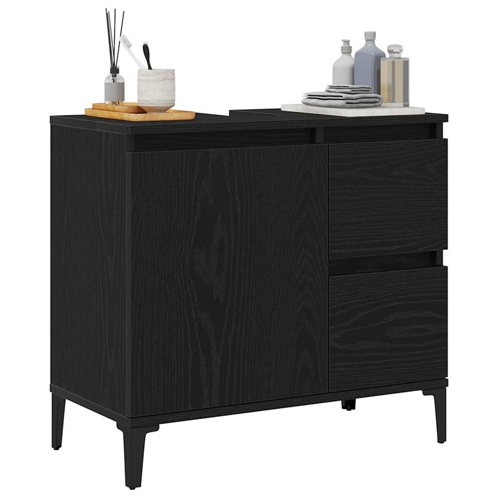 Kupaonski ormar Crni hrast 65 x 33 x 60 cm Konstruirano drvo