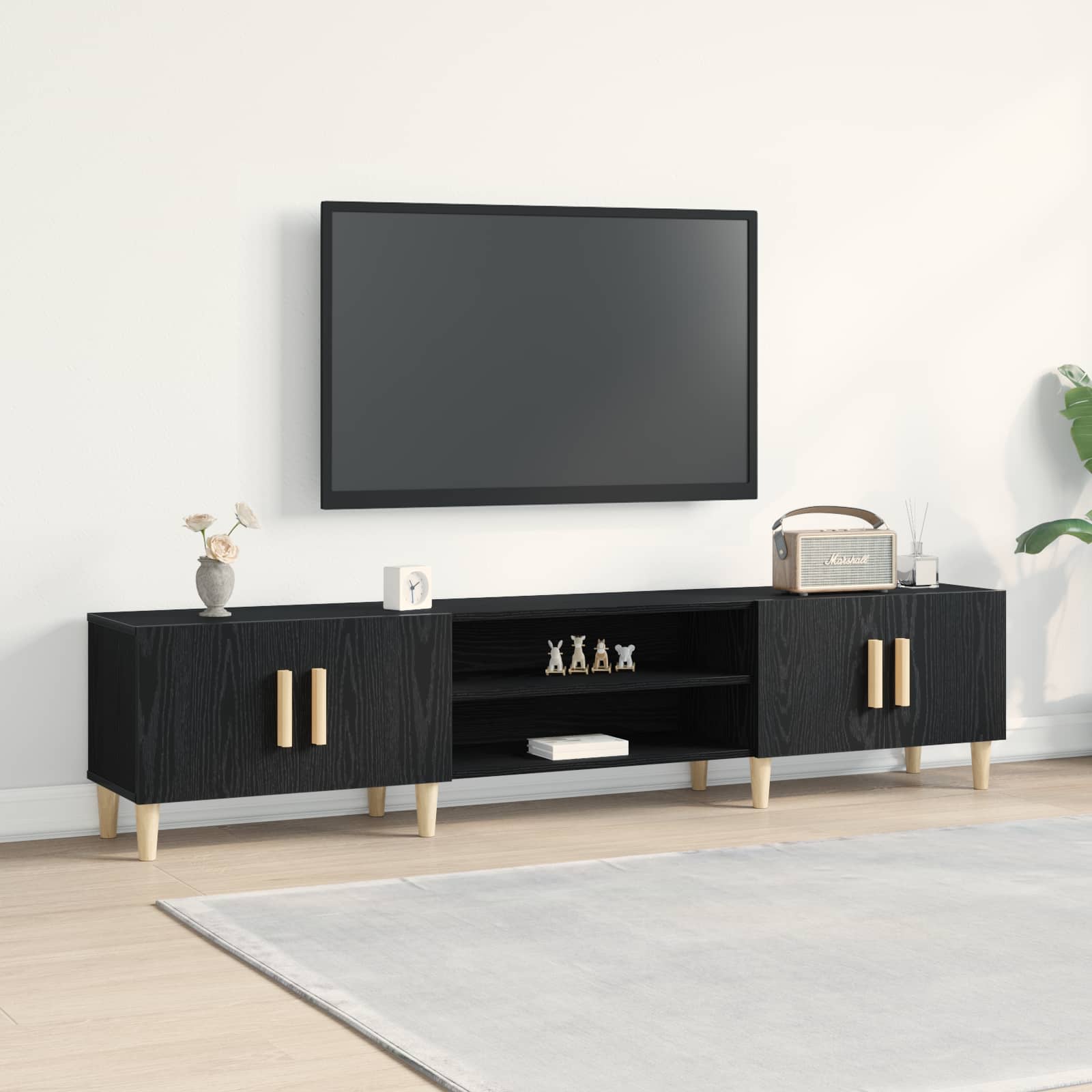 TV ormar Crni hrast 180 x 31,5 x 40 cm Konstruirano drvo