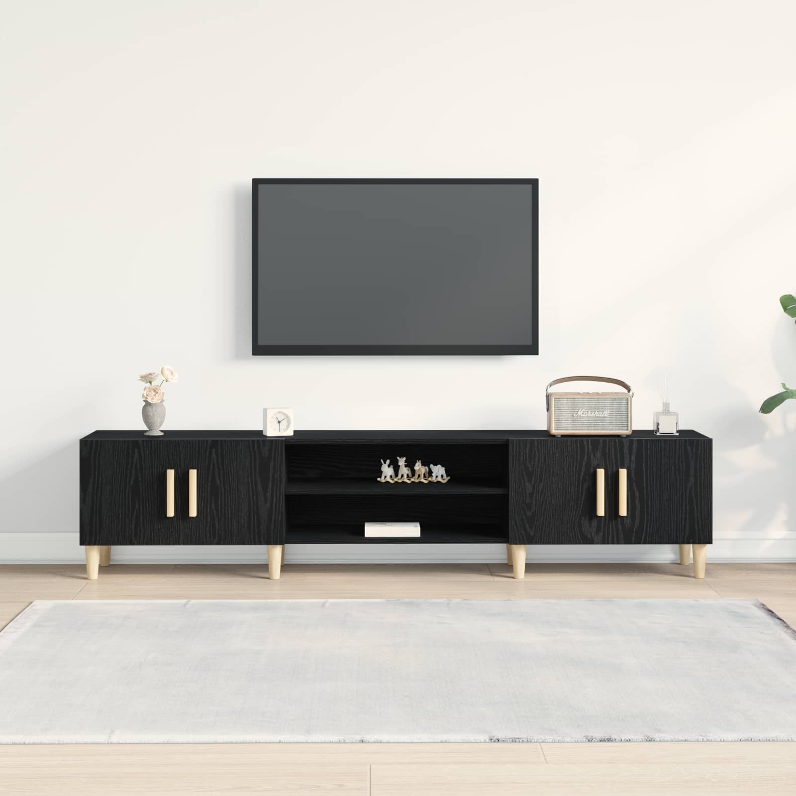 TV ormar Crni hrast 180 x 31,5 x 40 cm Konstruirano drvo