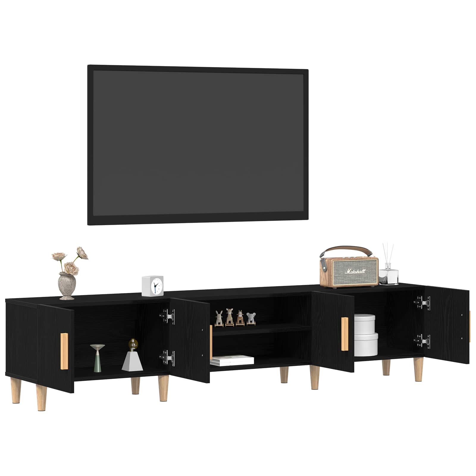 TV ormar Crni hrast 180 x 31,5 x 40 cm Konstruirano drvo