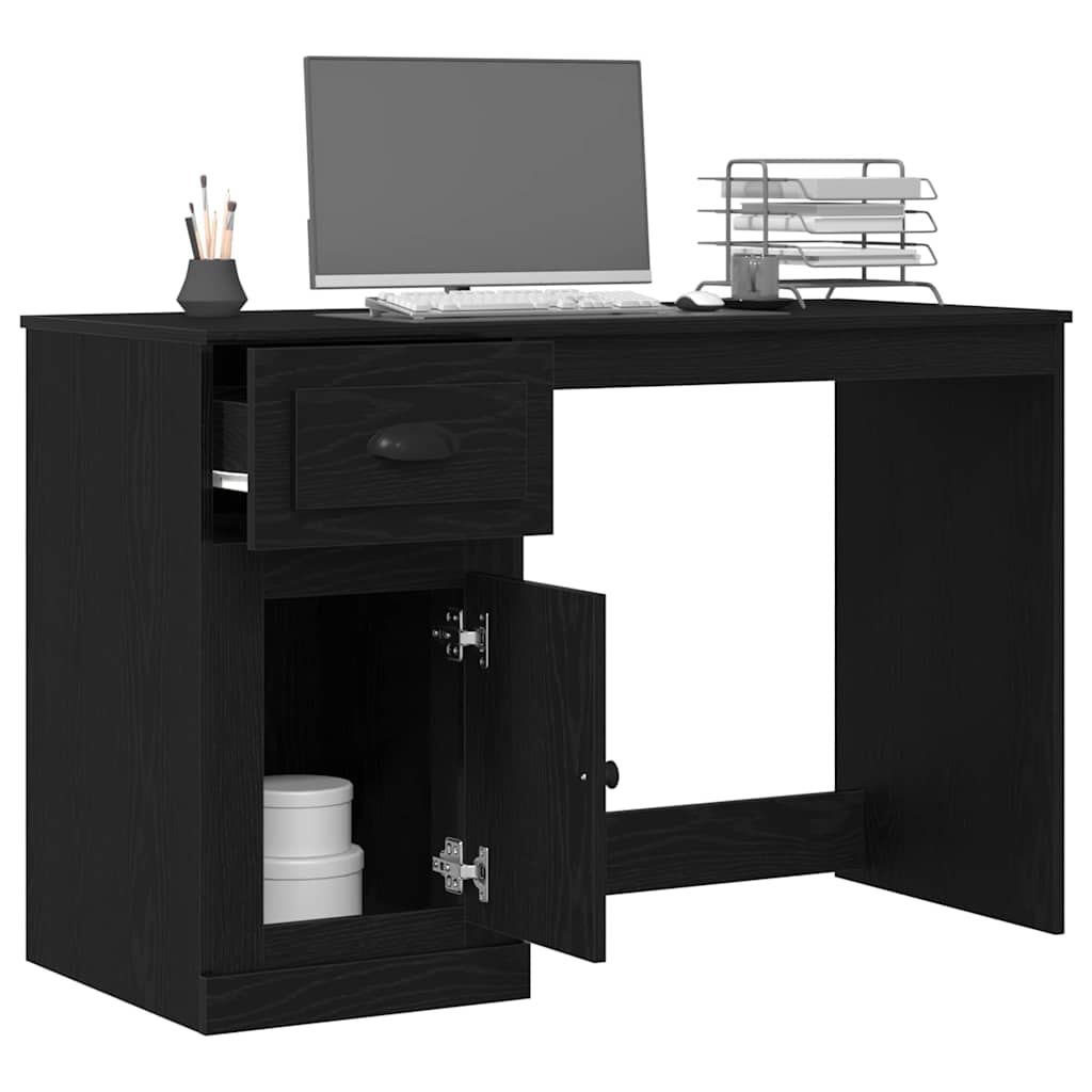 Stol s ladicama Crni hrast 50 x 115 x 75 cm Konstruirano drvo