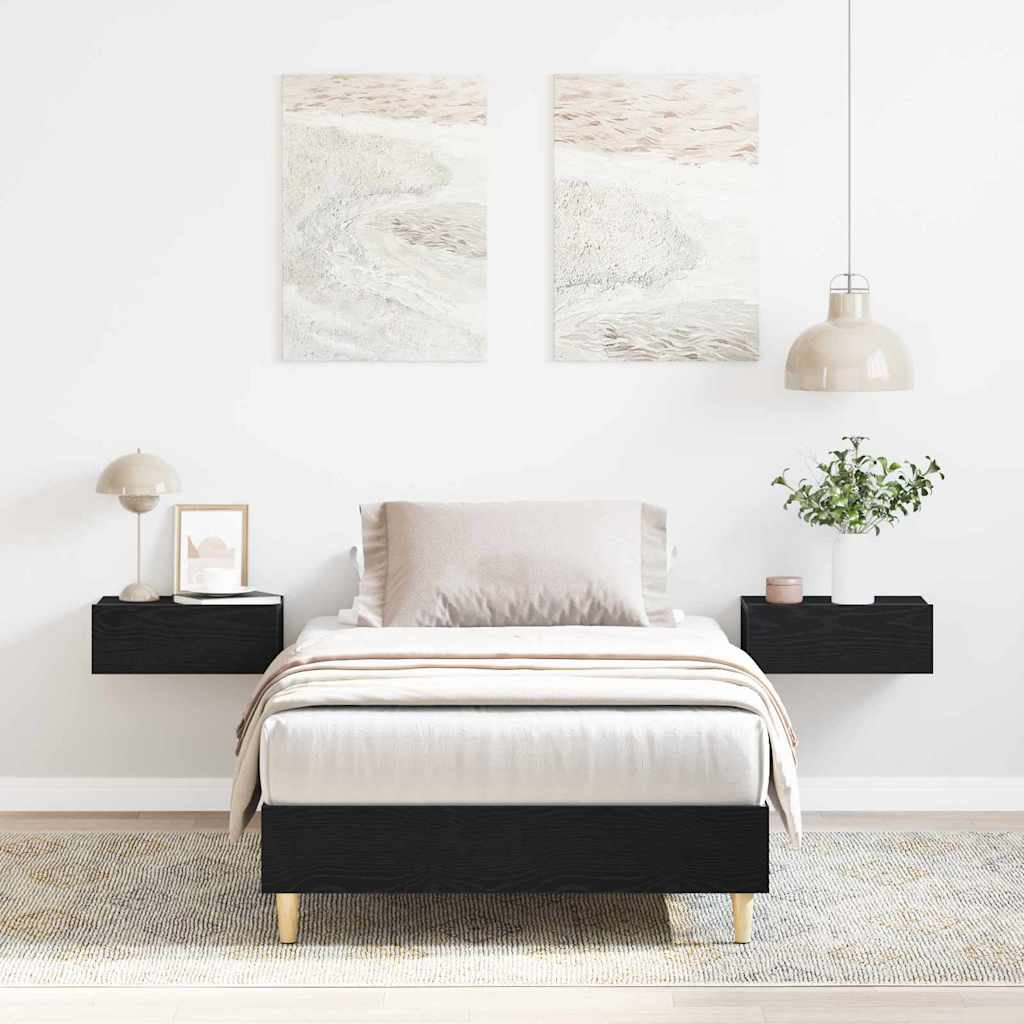 Krevetna konstrukcija Crni hrast 203 x 93 x 25 cm
