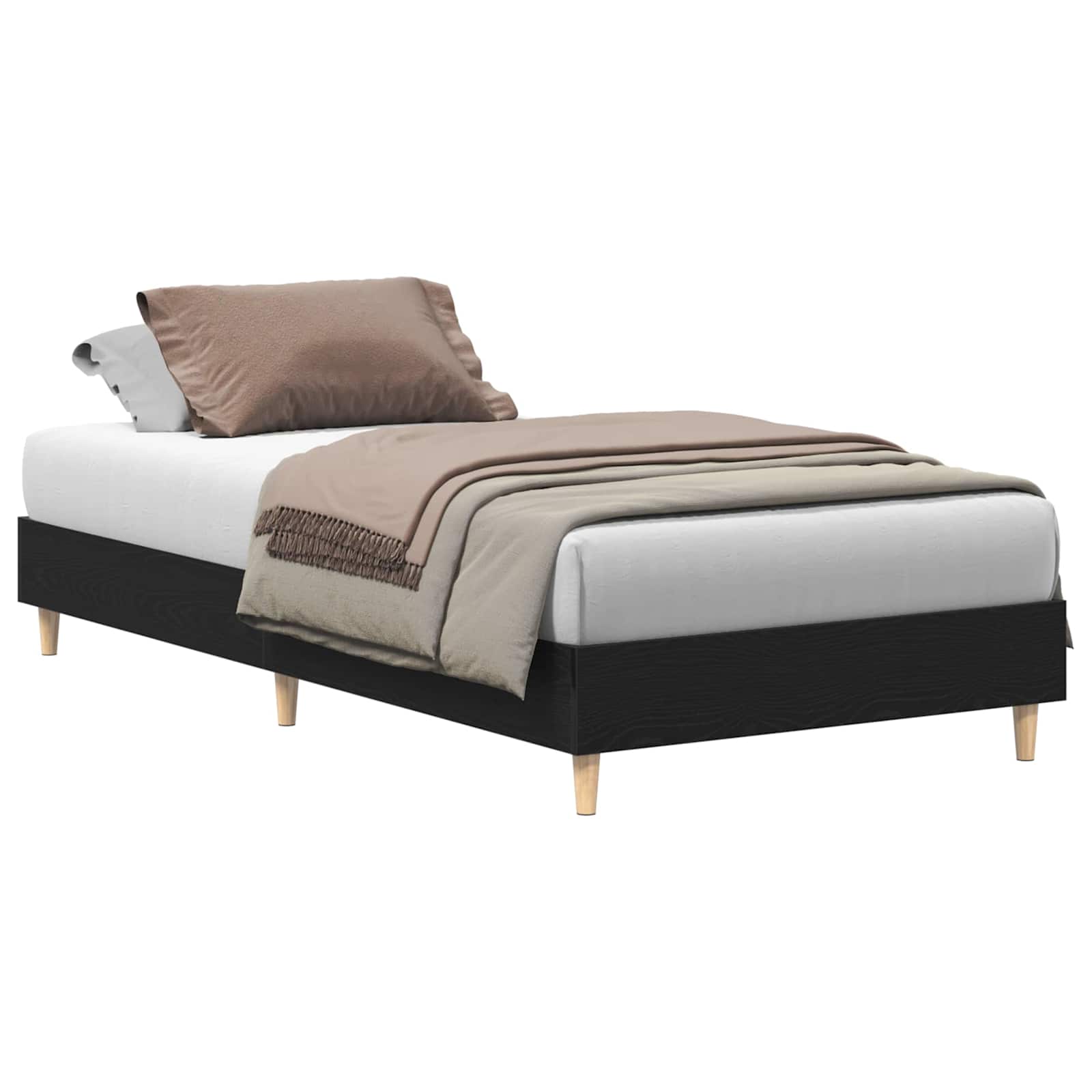 Krevetna konstrukcija Crni hrast 203 x 93 x 25 cm