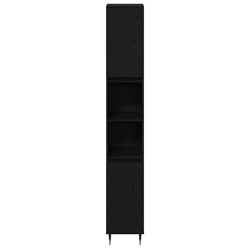 Kupaonski ormar Crni hrast 30 x 30 x 190 cm Konstruirano drvo
