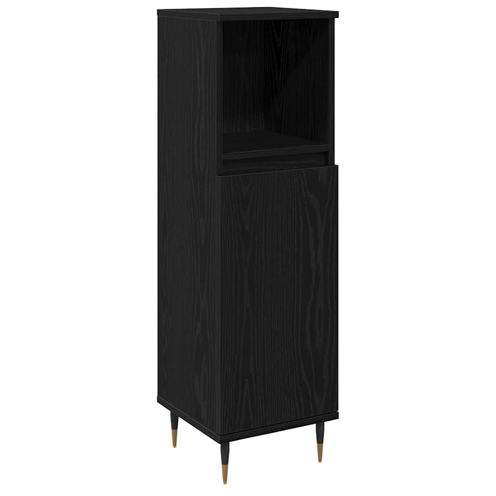 Kupaonski ormar Crni hrast 30 x 30 x 100 cm Konstruirano drvo