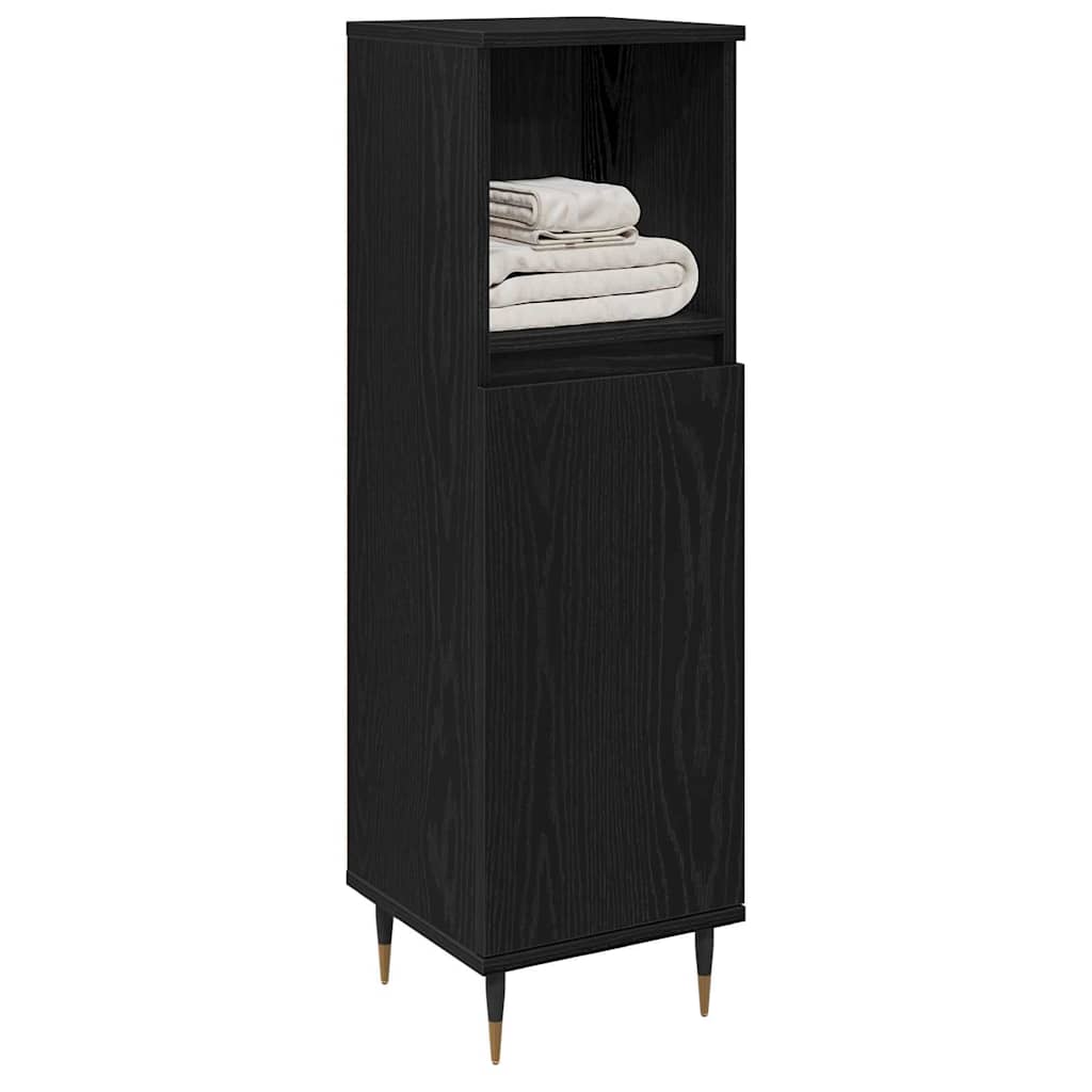 Kupaonski ormar Crni hrast 30 x 30 x 100 cm Konstruirano drvo