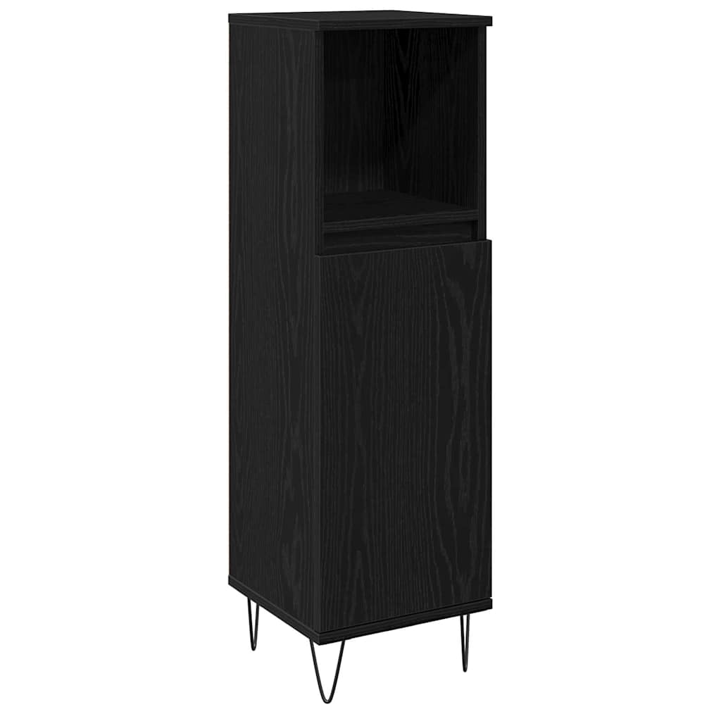 Kupaonski ormar Crni hrast 30 x 30 x 100 cm Konstruirano drvo