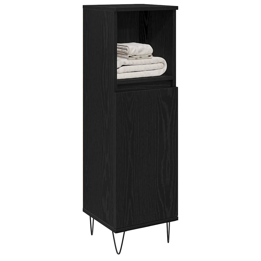 Kupaonski ormar Crni hrast 30 x 30 x 100 cm Konstruirano drvo