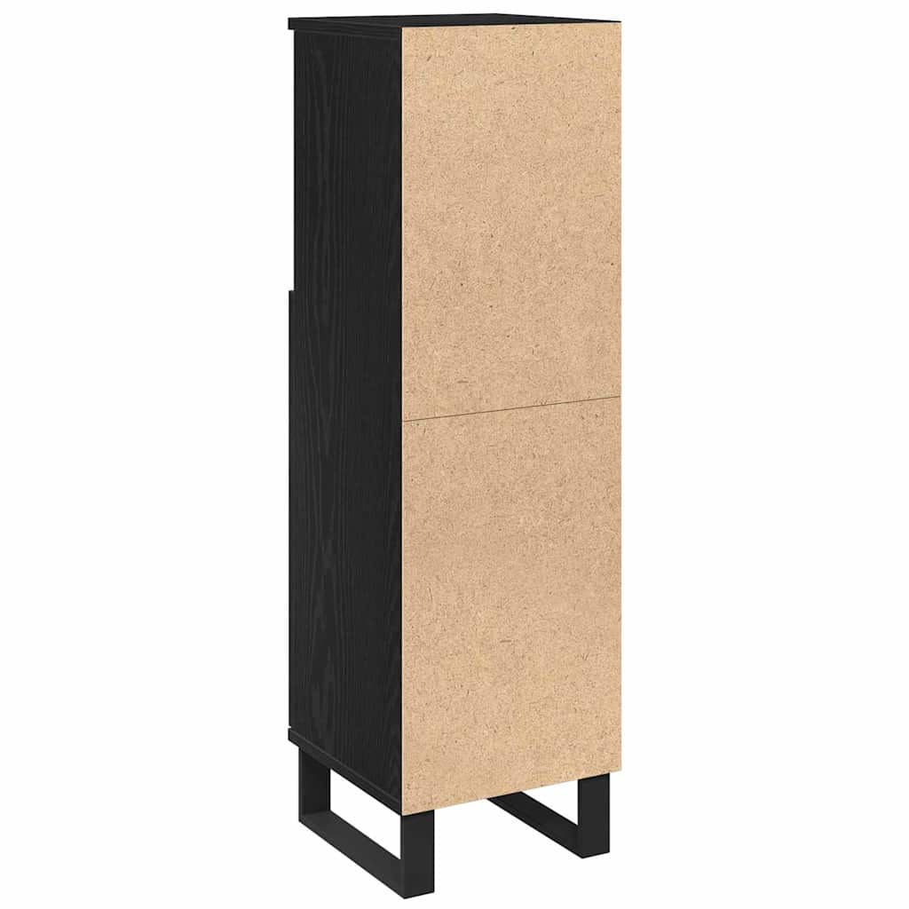 Kupaonski ormar Crni hrast 30 x 30 x 100 cm Konstruirano drvo