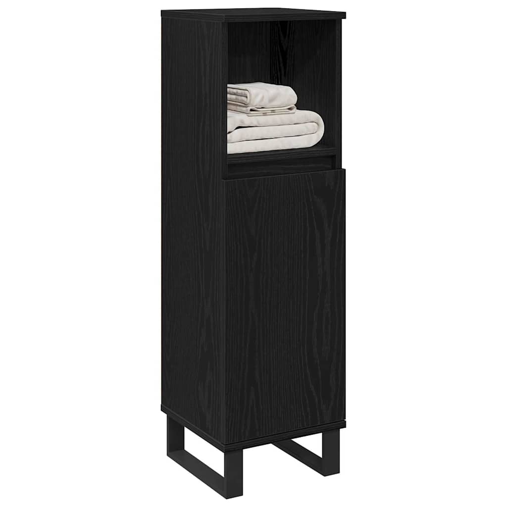 Kupaonski ormar Crni hrast 30 x 30 x 100 cm Konstruirano drvo