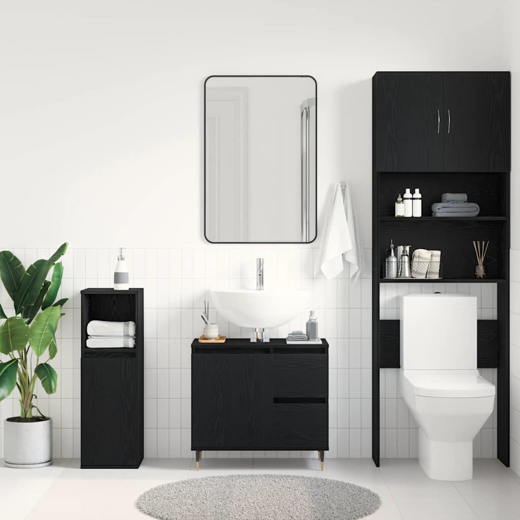 Kupaonski ormar Crni hrast 65 x 33 x 60 cm Konstruirano drvo