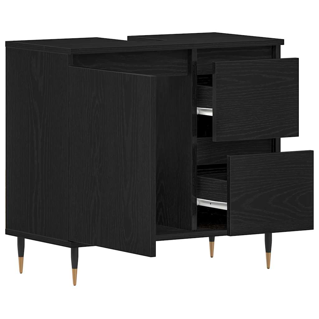 Kupaonski ormar Crni hrast 65 x 33 x 60 cm Konstruirano drvo
