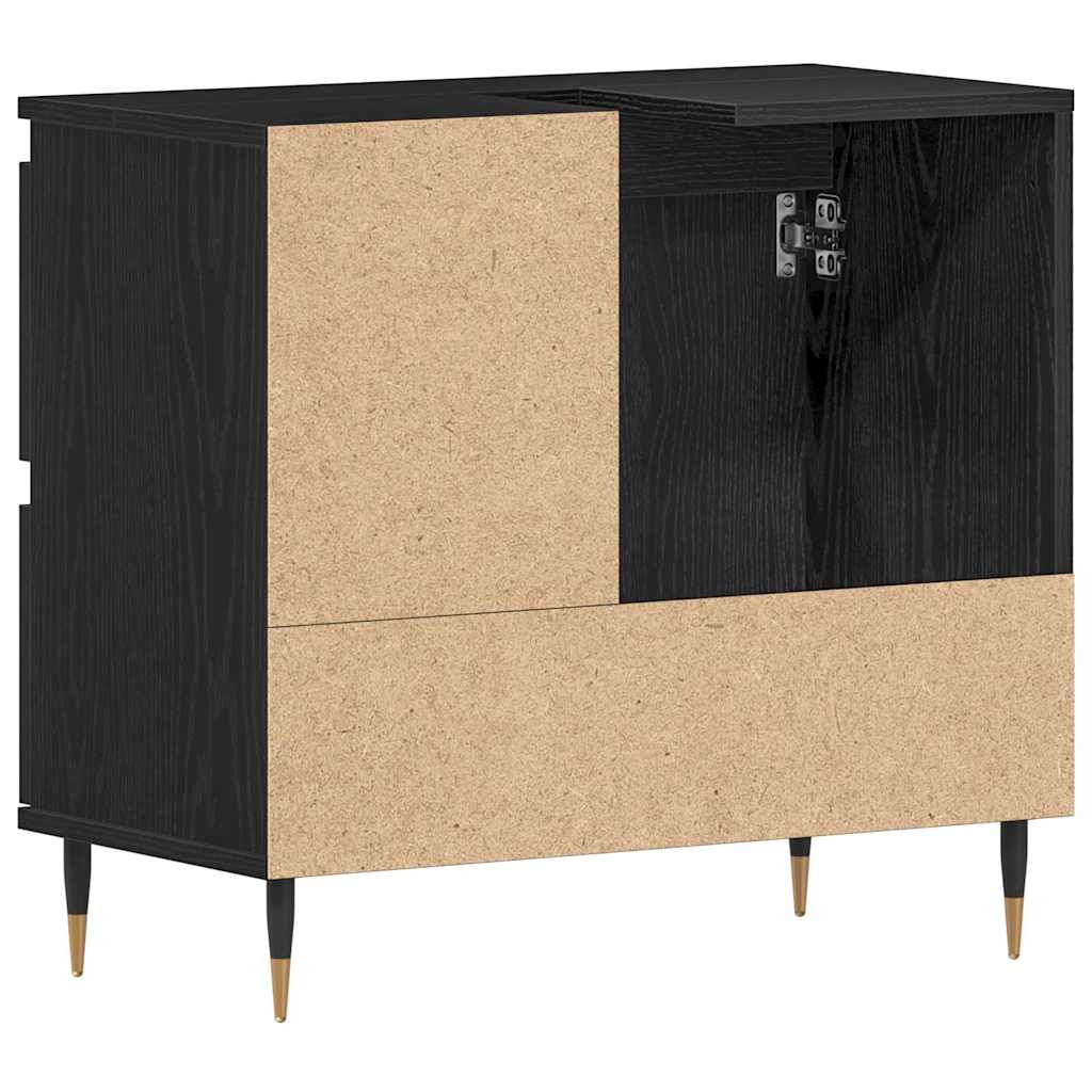 Kupaonski ormar Crni hrast 65 x 33 x 60 cm Konstruirano drvo