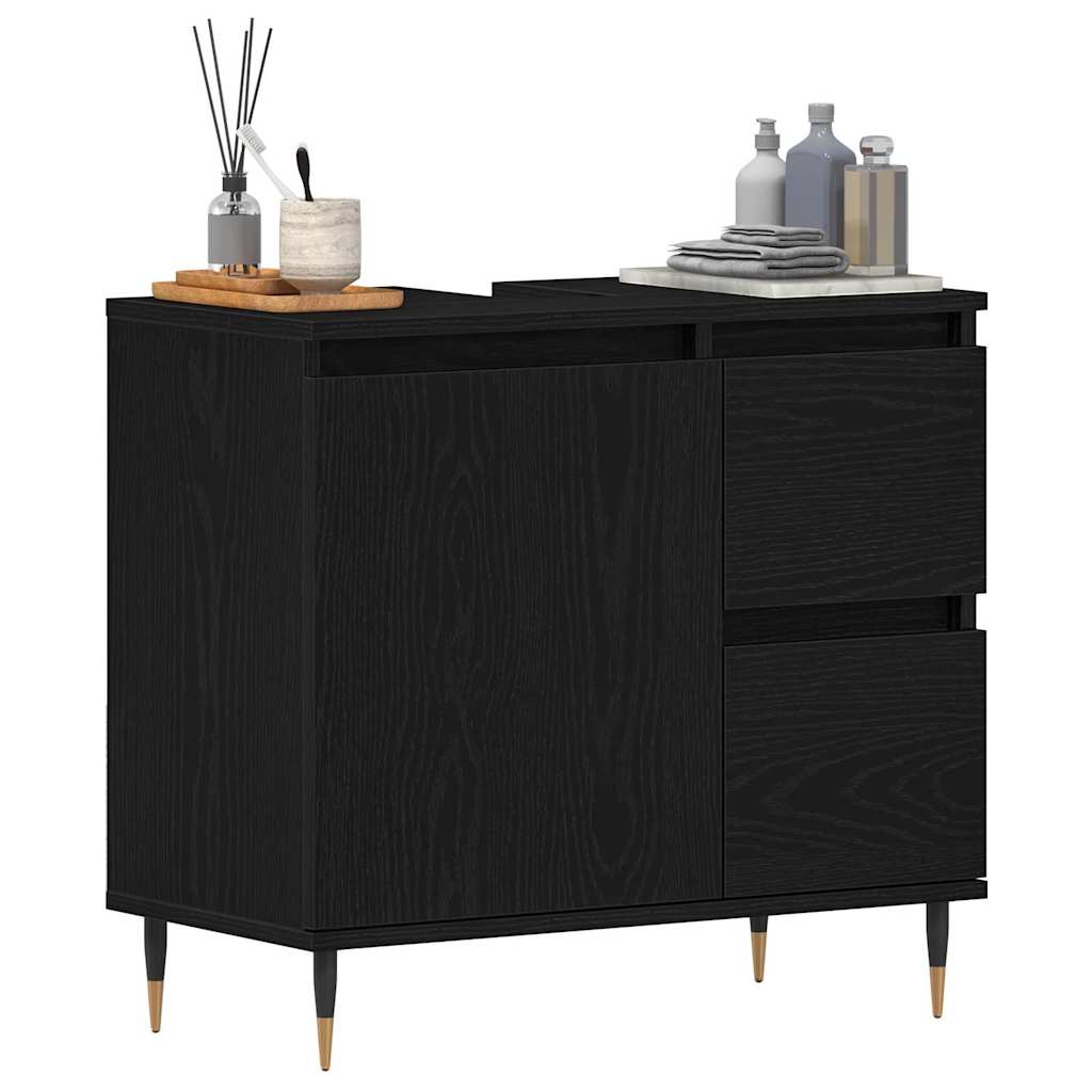 Kupaonski ormar Crni hrast 65 x 33 x 60 cm Konstruirano drvo