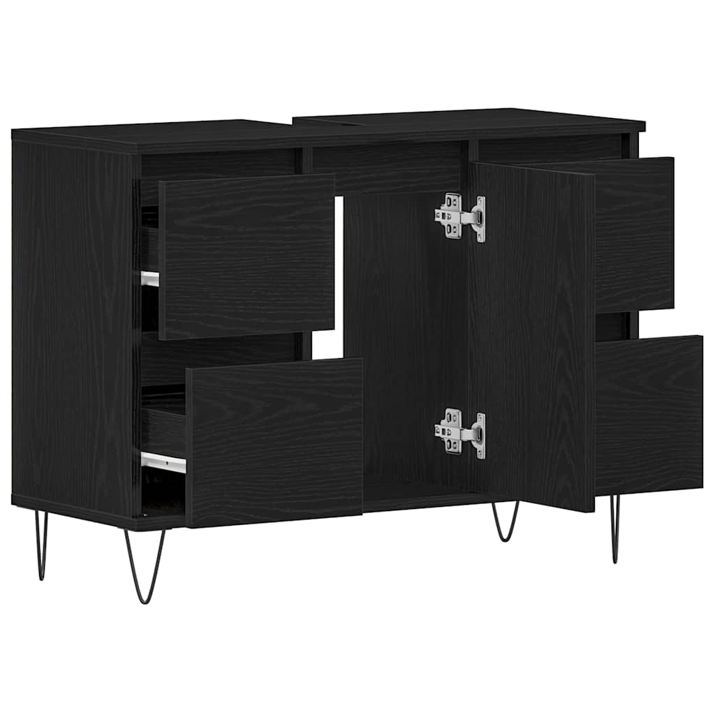 Kupaonski ormarić za sudoper Crni hrast 80 x 33 x 60 cm