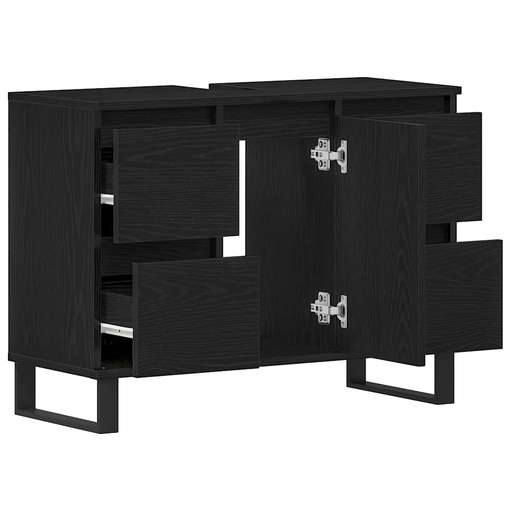 Kupaonski ormar Crni hrast 80 x 33 x 60 cm Konstruirano drvo