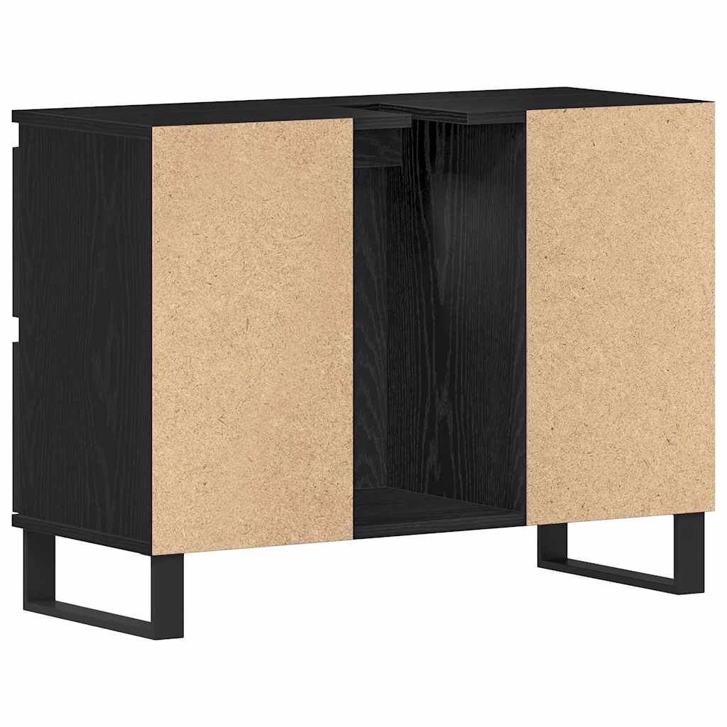 Kupaonski ormar Crni hrast 80 x 33 x 60 cm Konstruirano drvo