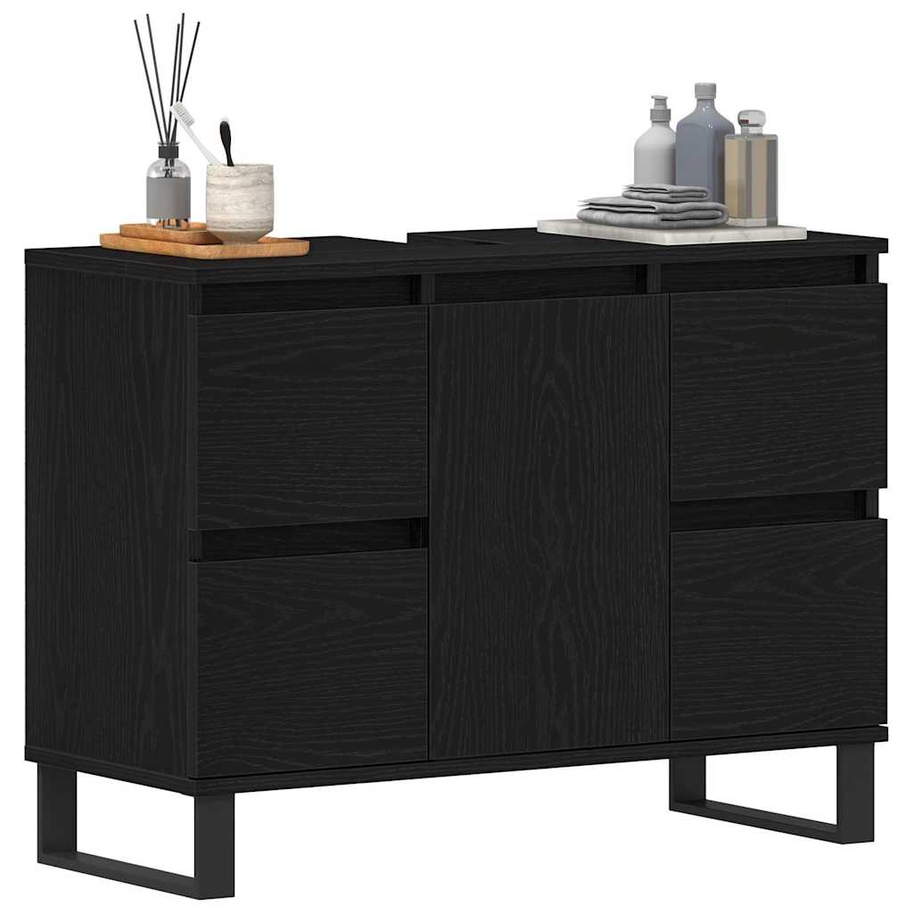 Kupaonski ormar Crni hrast 80 x 33 x 60 cm Konstruirano drvo