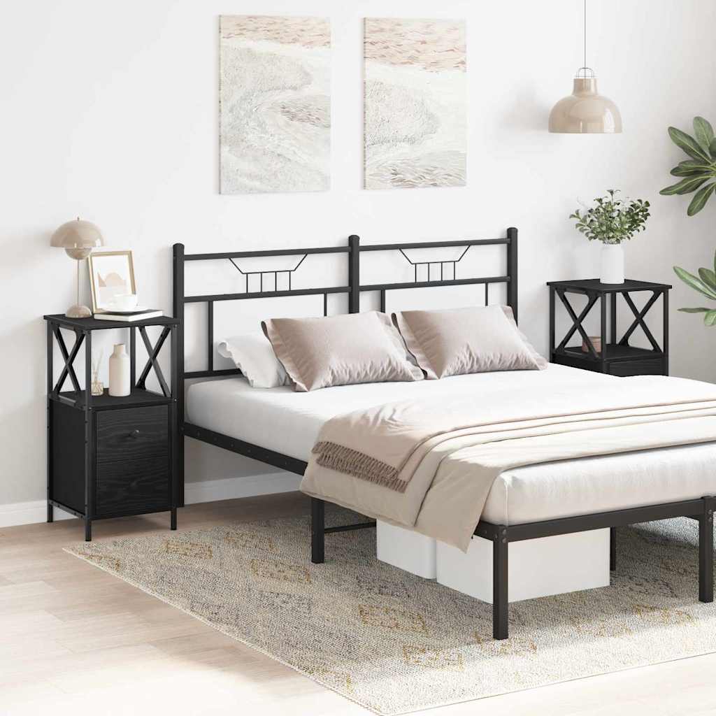 Noćni ormar s ladicama 2 pcs Crni hrast 34 x 35,5 x 70 cm