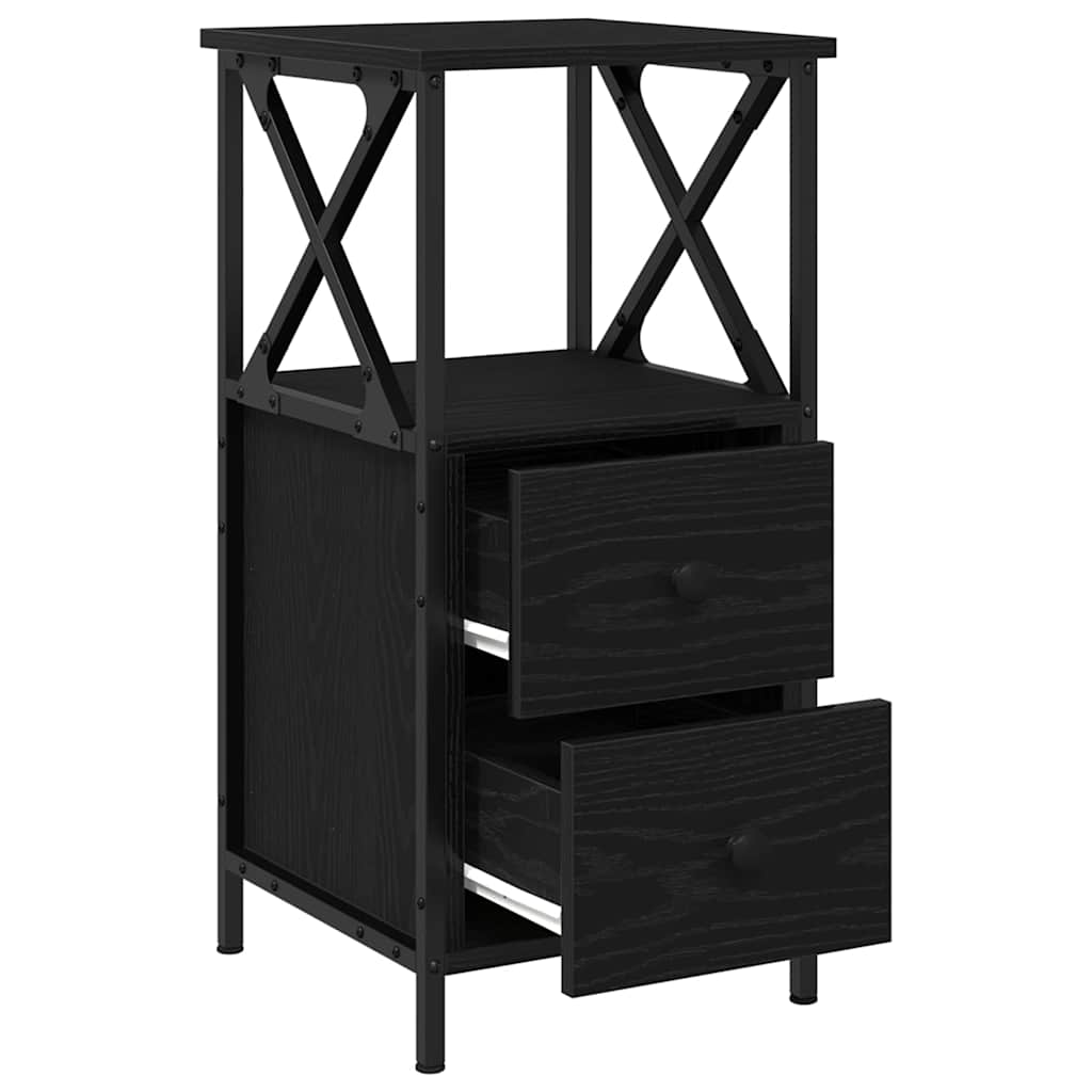Noćni ormar s ladicama 2 pcs Crni hrast 34 x 35,5 x 70 cm