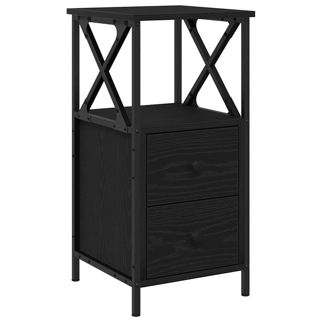 Noćni ormar s ladicama 2 pcs Crni hrast 34 x 35,5 x 70 cm