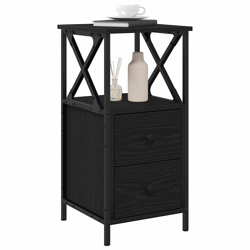 Noćni ormar s ladicama 2 pcs Crni hrast 34 x 35,5 x 70 cm