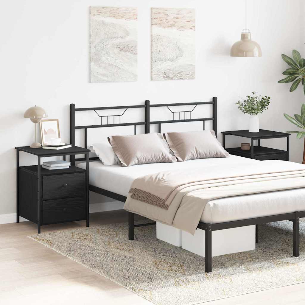 Noćni ormar s ladicama 2 pcs Crni hrast 34 x 35,5 x 50 cm