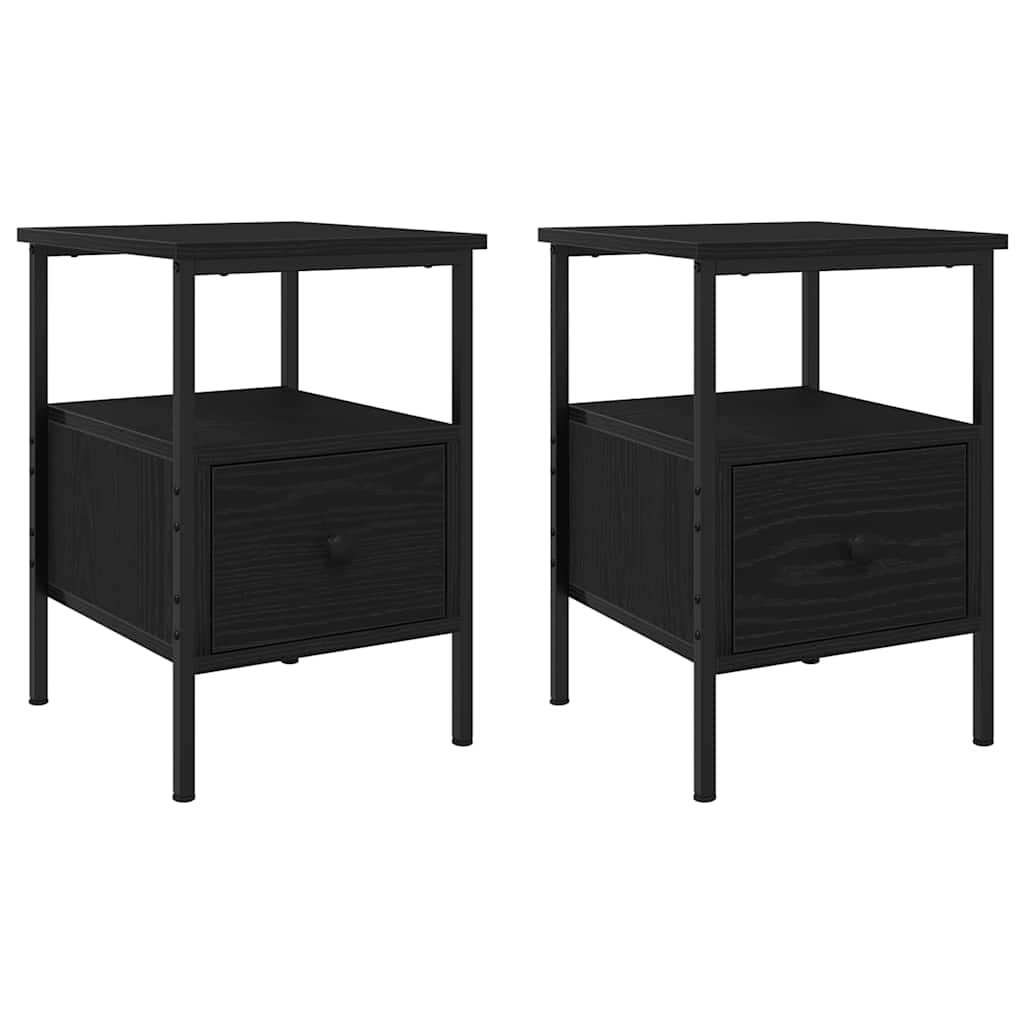 Noćni ormar 2 pcs Crni hrast 34 x 36 x 50 cm Konstruirano drvo