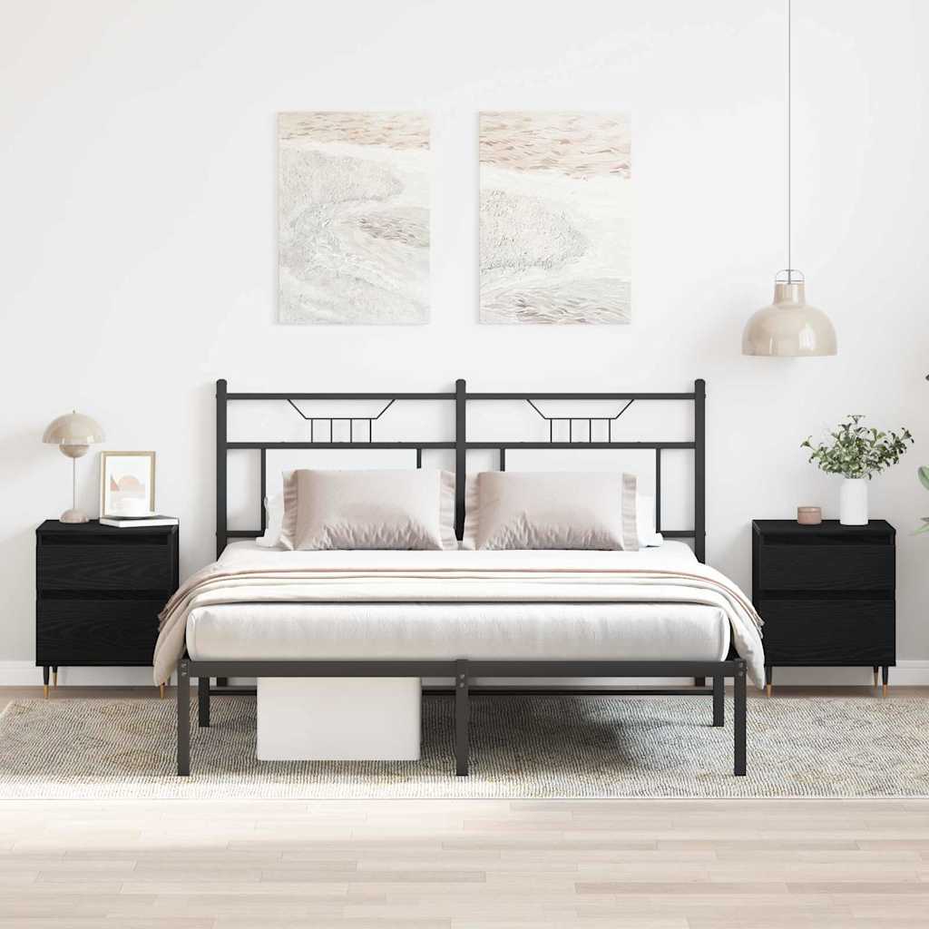 Noćni ormar 2 pcs Crni hrast 40 x 35 x 50 cm Konstruirano drvo