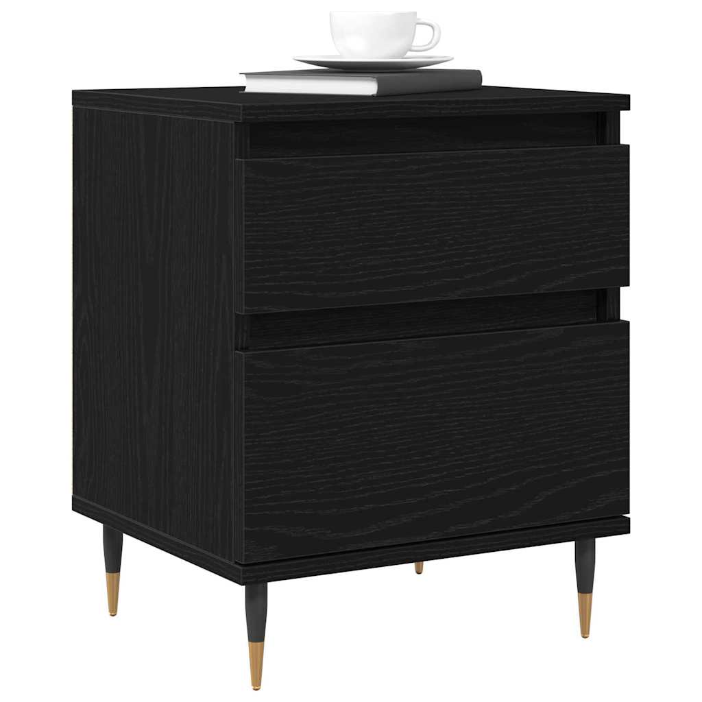 Noćni ormar 2 pcs Crni hrast 40 x 35 x 50 cm Konstruirano drvo