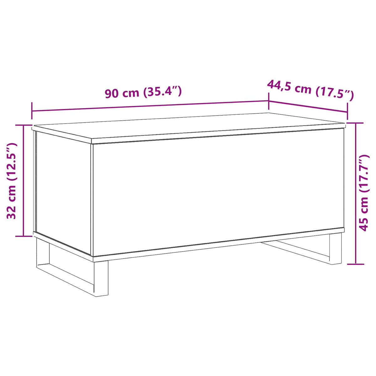 Kava Stol Crni hrast 90 x 44,5 x 45 cm Konstruirano drvo