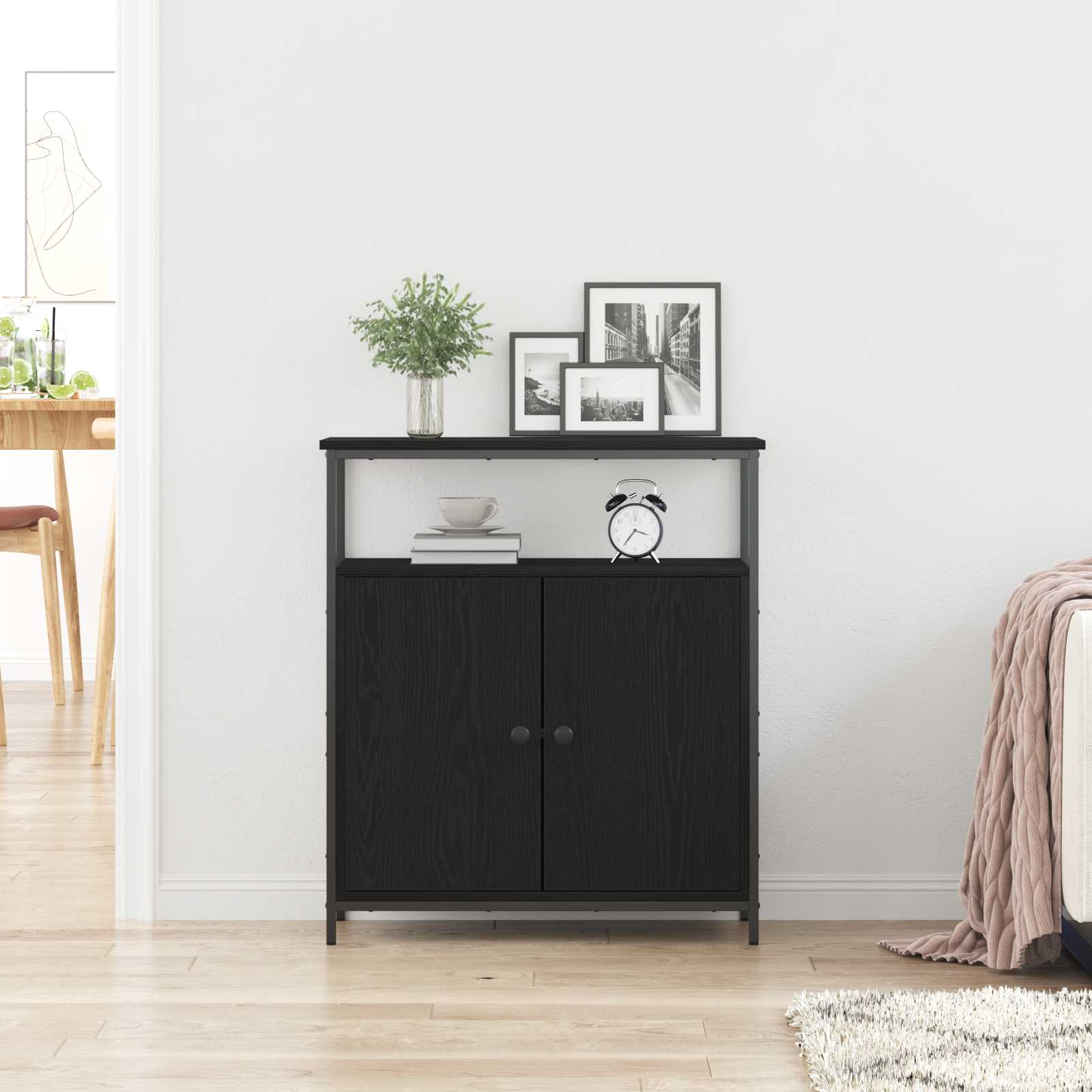 Kreveta Crni hrast 70 x 30 x 80 cm Konstruirano drvo