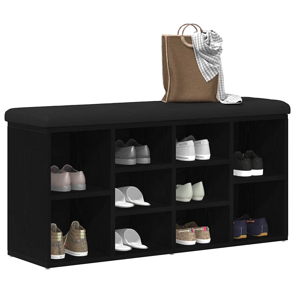 Klupa za cipele Crni hrast 102 x 32 x 50 cm Konstruirano drvo