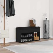 Klupa za cipele Crna 80 x 30 x 45 cm Konstruirano drvo