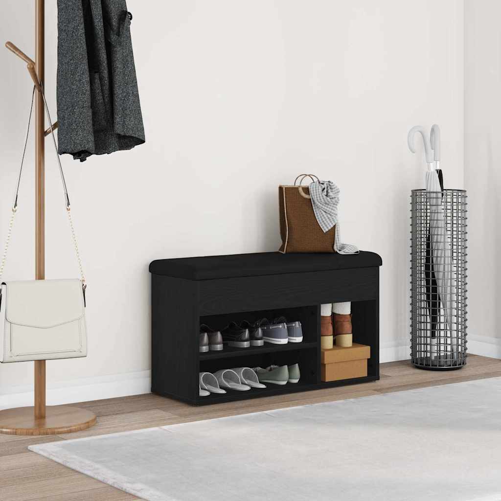 Klupa za cipele Crna 80 x 30 x 45 cm Konstruirano drvo