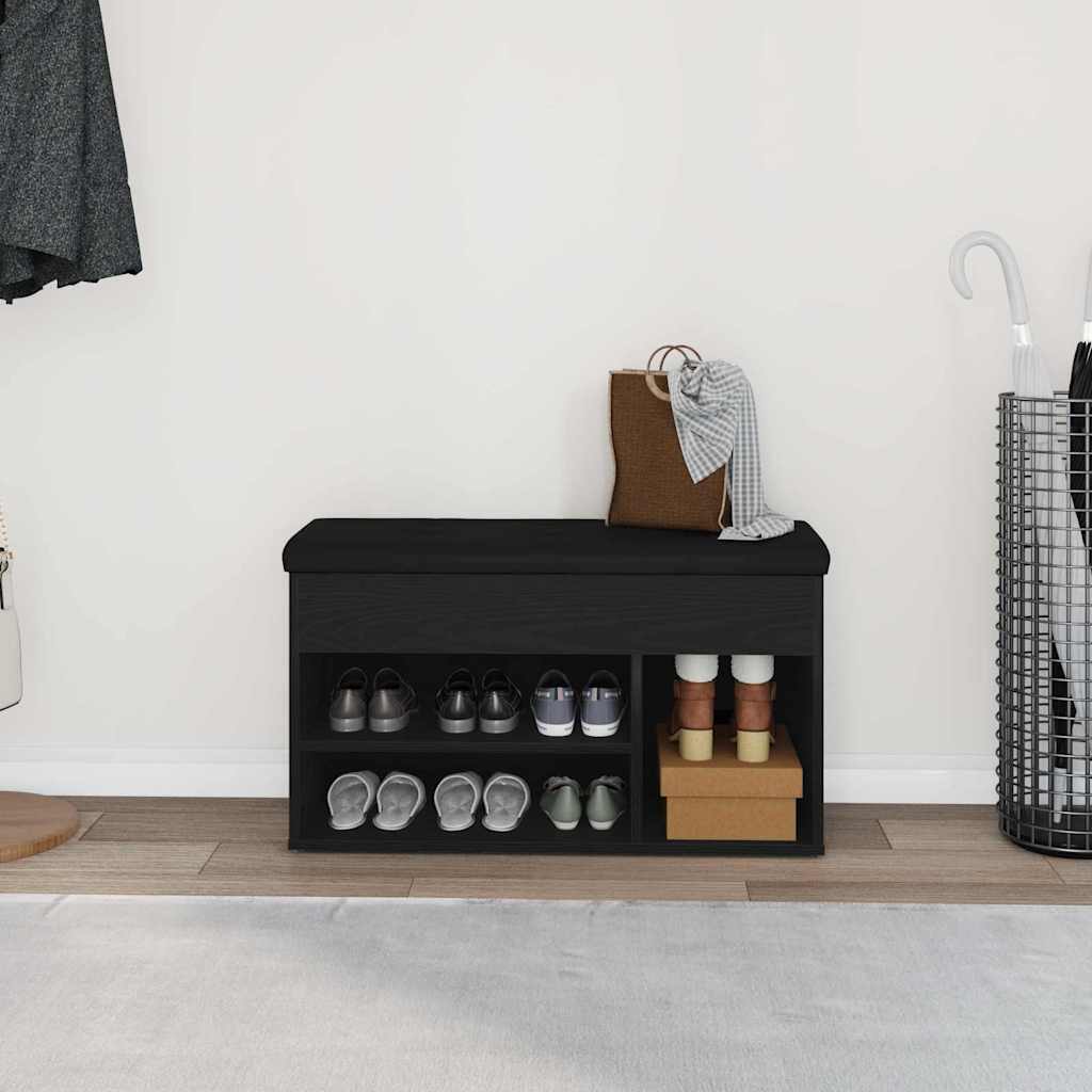 Klupa za cipele Crna 80 x 30 x 45 cm Konstruirano drvo