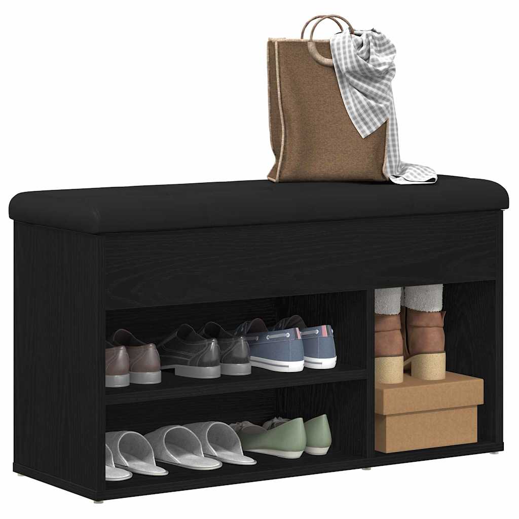 Klupa za cipele Crna 80 x 30 x 45 cm Konstruirano drvo