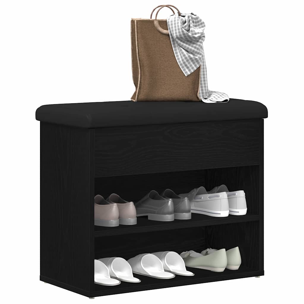 Klupa za pohranu Crni hrast 62 x 32 x 50 cm Konstruirano drvo