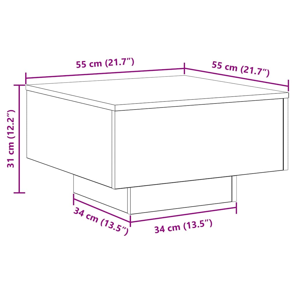 Kava Stol Staro drvo 55 x 55 x 31 cm