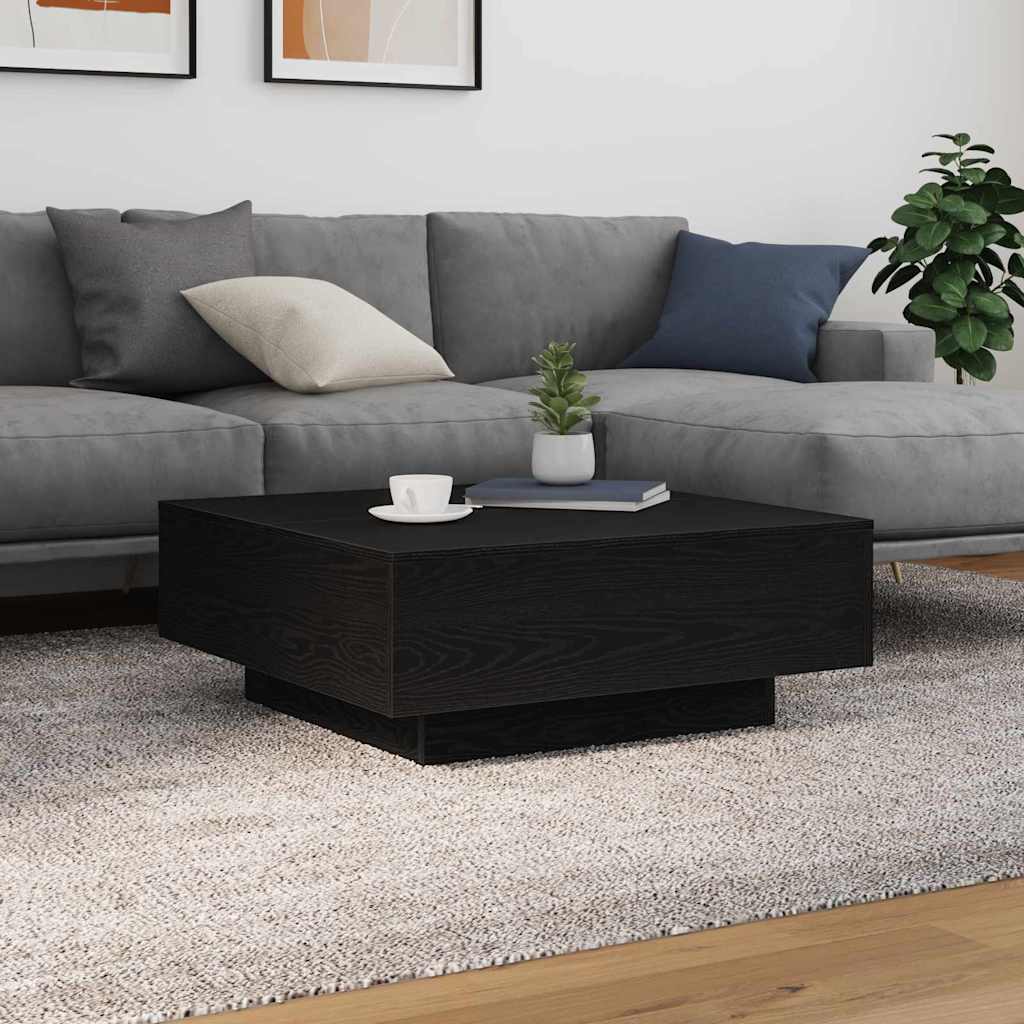Kava Stol Crni hrast 80 x 80 x 31 cm Konstruirano drvo