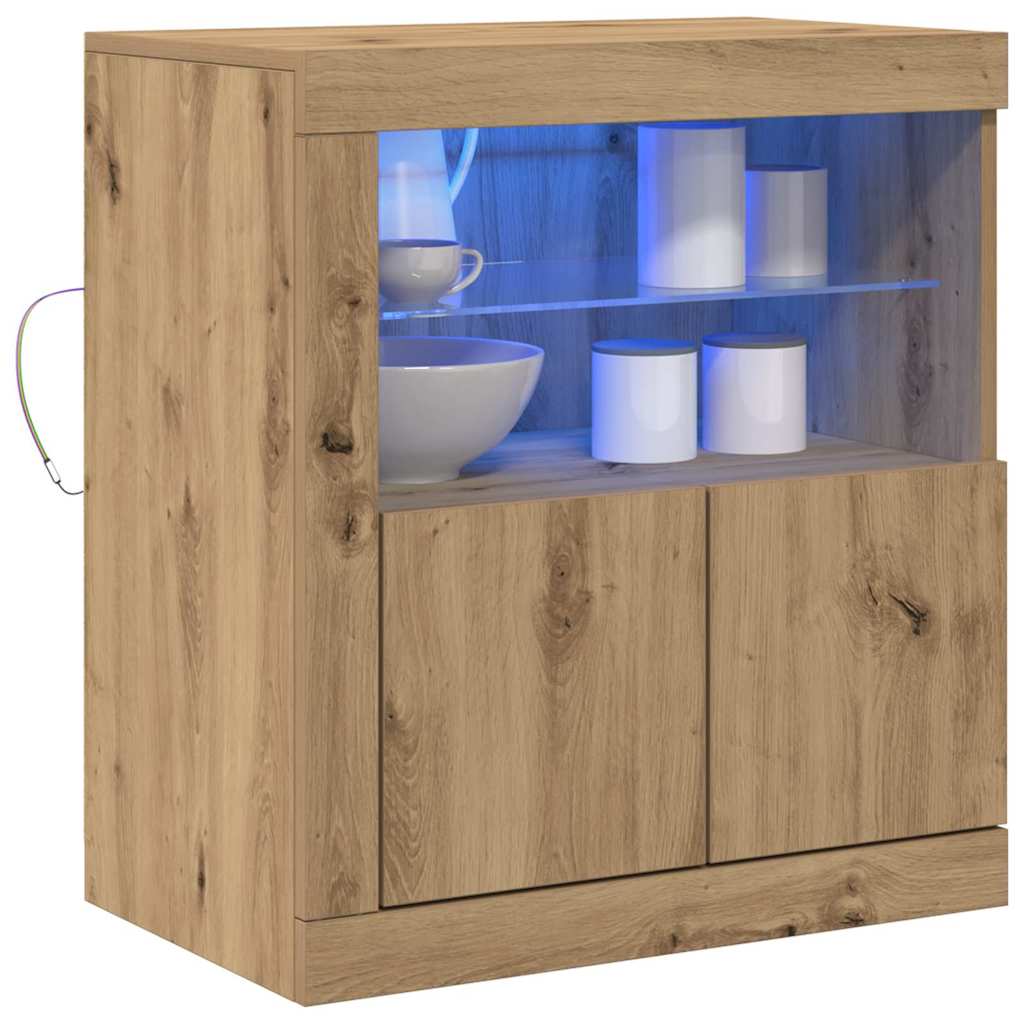 LED komoda Smeđa 60,5 x 37 x 67 cm Konstruirano drvo