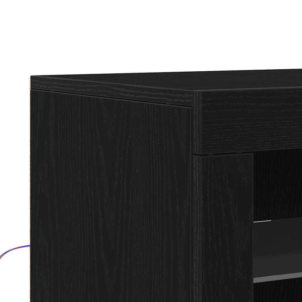 LED komoda Crna 60,5 x 37 x 67 cm Konstruirano drvo