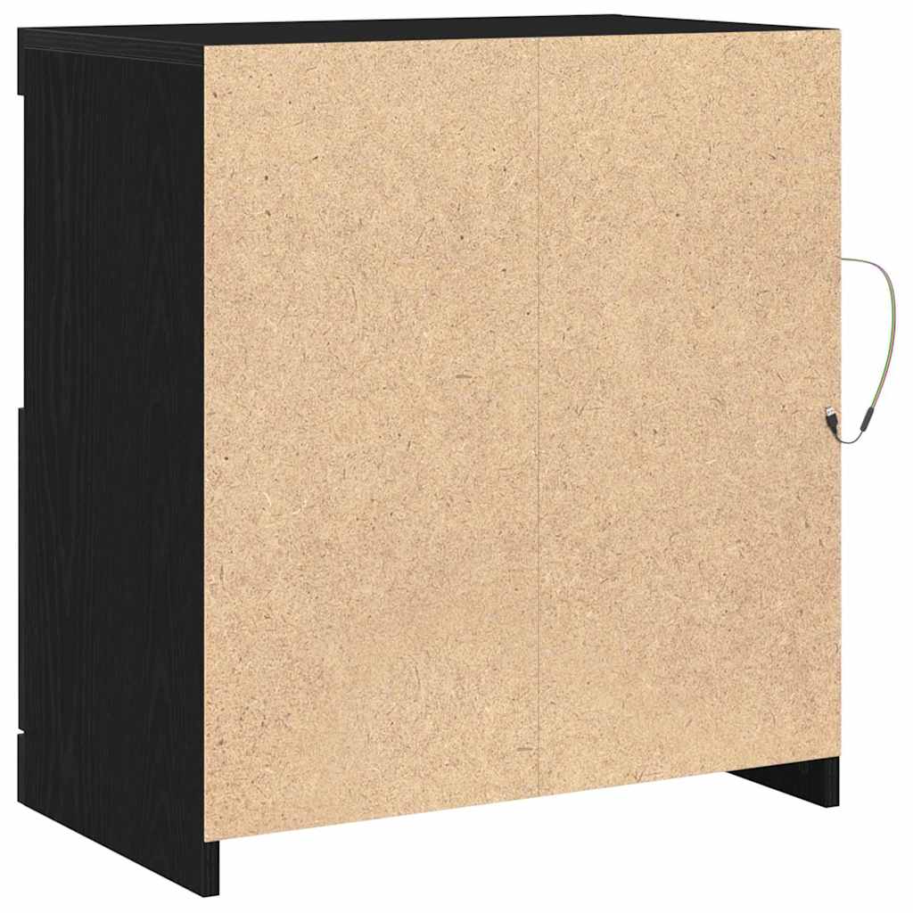 LED komoda Crna 60,5 x 37 x 67 cm Konstruirano drvo